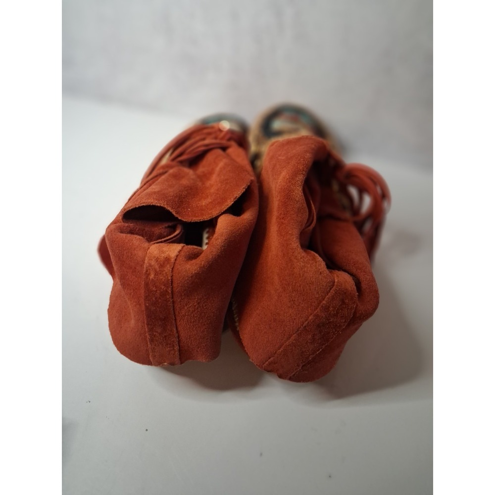 Leather Moccasins, House of Harlow1960, Beaded Design Womens SZ 7.5 - Picture 4 of 6